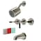 Kingston Brass Three-Handle Tub and Shower Faucet, Brushed Nickel KBX8138CKL - alternate 1